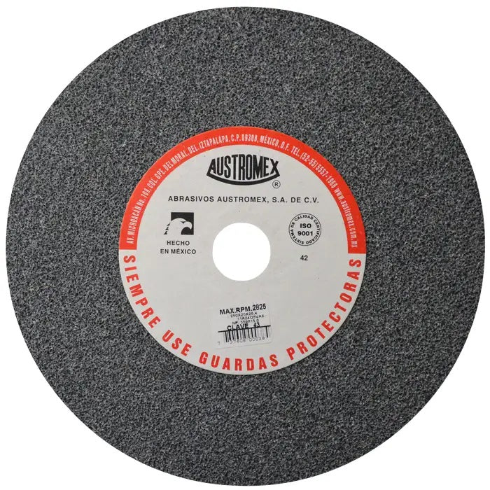 Rueda Abrasiva Grano 24 para Esmerilar Gris de 250 x 25 x 25.40 mm Austromex 43
