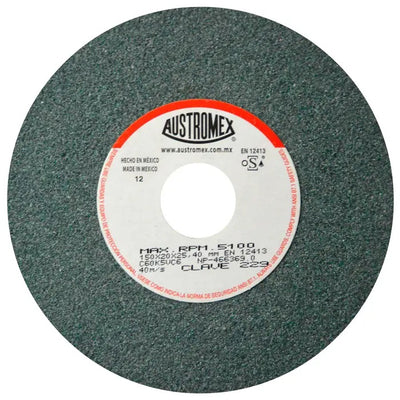 Rueda Abrasiva Grano 60 para Esmerilar Verde de 6 x 3/4 x 1 Austromex 229
