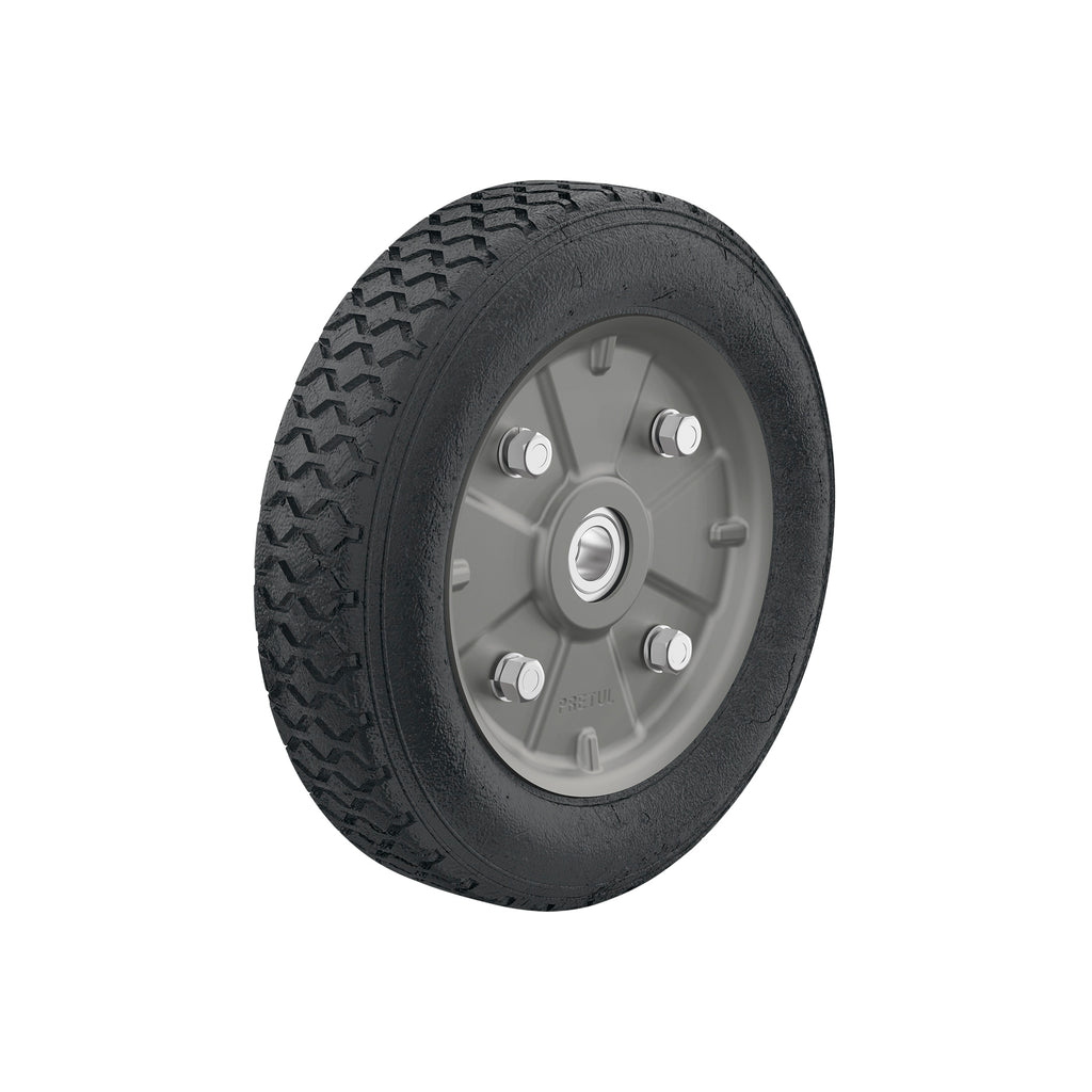 Rueda De Hule Sólido 9' Para Diablo, Doble Balero, Pretul 45487