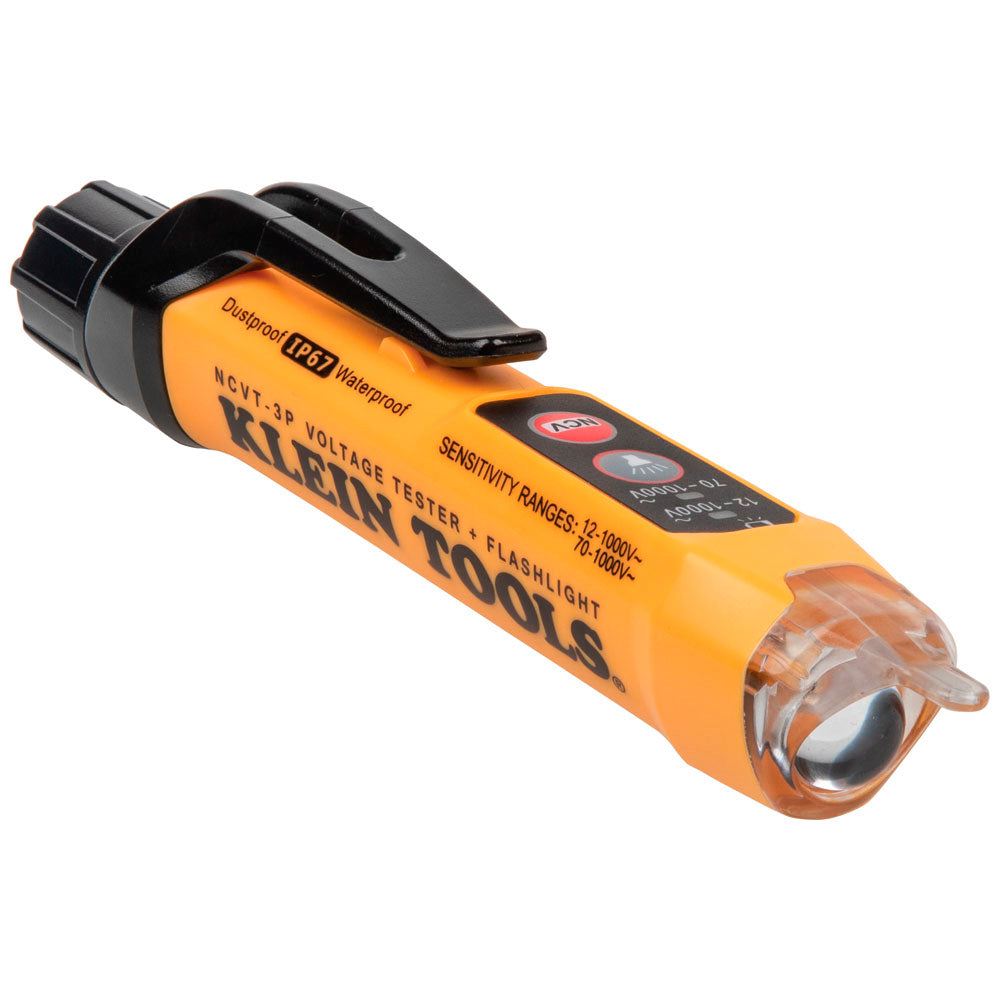 Probador De Voltaje Sin Contacto De Doble Rango De 12 - 1000 V CA Con Linterna, Klein Tools NCVT-3P