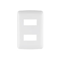 Placa 2 Módulos De ABS, Línea Italiana, Color Blanco, Volteck 48133