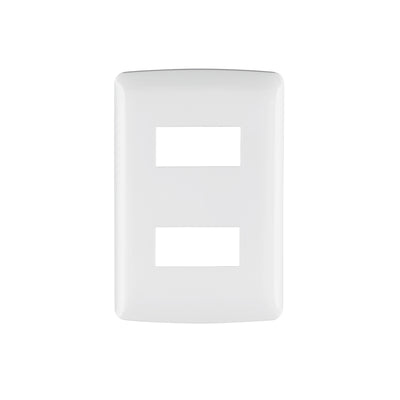 Placa 2 Módulos De ABS, Línea Italiana, Color Blanco, Volteck 48133