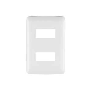 Placa 2 Módulos De ABS, Línea Italiana, Color Blanco, Volteck 48133