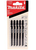 Seguetas Para Madera Tipo "T", HCS 75Mm, (5 Piezas), C/Curvo Rapido (B17) T24, Makita D-34899