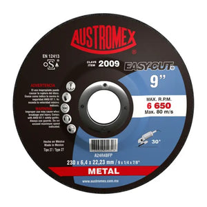 Disco Abrasivo para Desbaste de Metal de 9 x 1/4 x 7/8 Austrtomex 2009