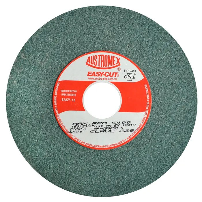 Rueda Abrasiva Grano 100 para Esmerilar Verde de 6 x 3/4 x 1 Austromez 228