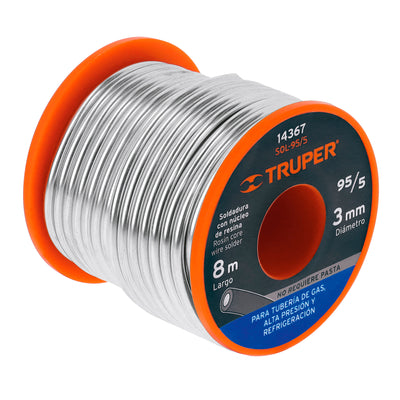 Soldadura Con Núcleo Resina 95/5, Tubería De Gas, 450 g, Truper 14367