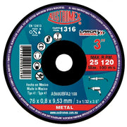 Disco Abrasivo para Corte de Metal de 3 x 1/32 x 3/8 Austromex 1316