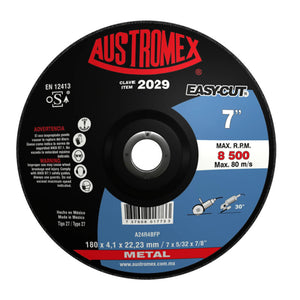Disco Abrasivo para Desbaste de Metal de 7 x 5/32 x 7/8 Corte Austromex 2029**