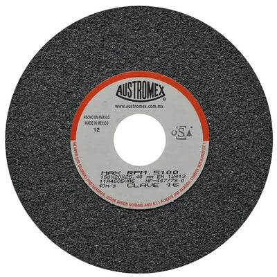 Rueda Abrasiva Grano 46 para Esmerilar Gris 6 x 3/4 x 1 Austromex 16