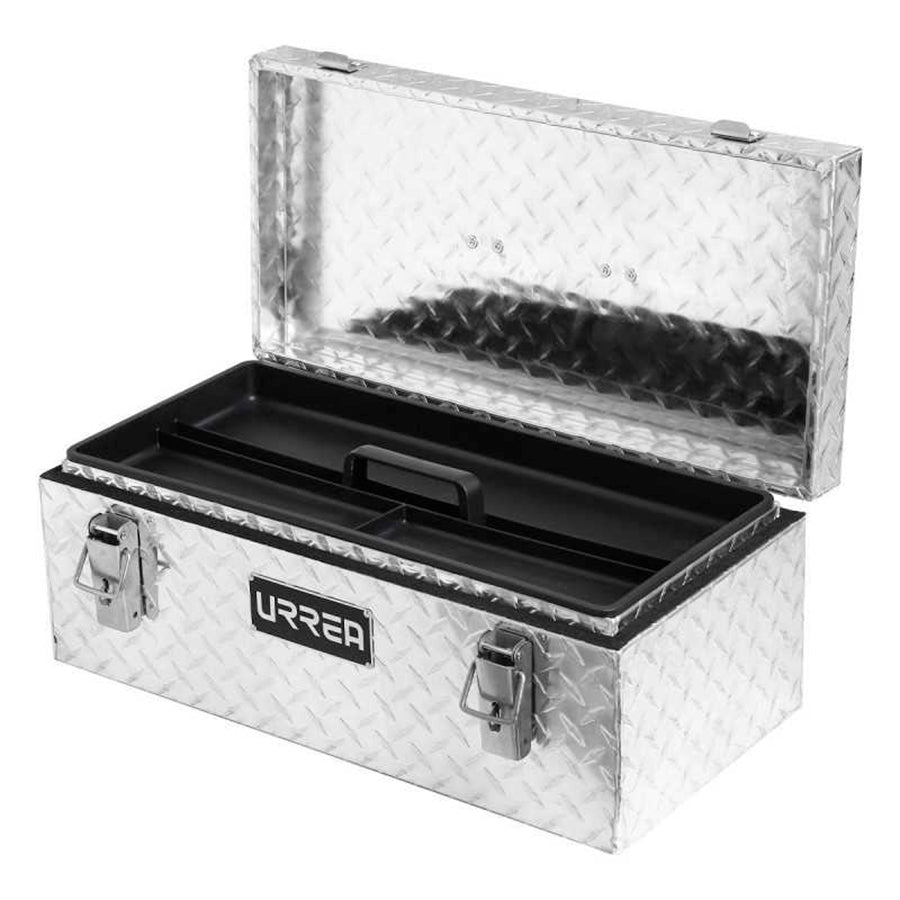 Caja portaherramientas de aluminio 24" x 9" x 9" con charola plástica Urrea ATB24