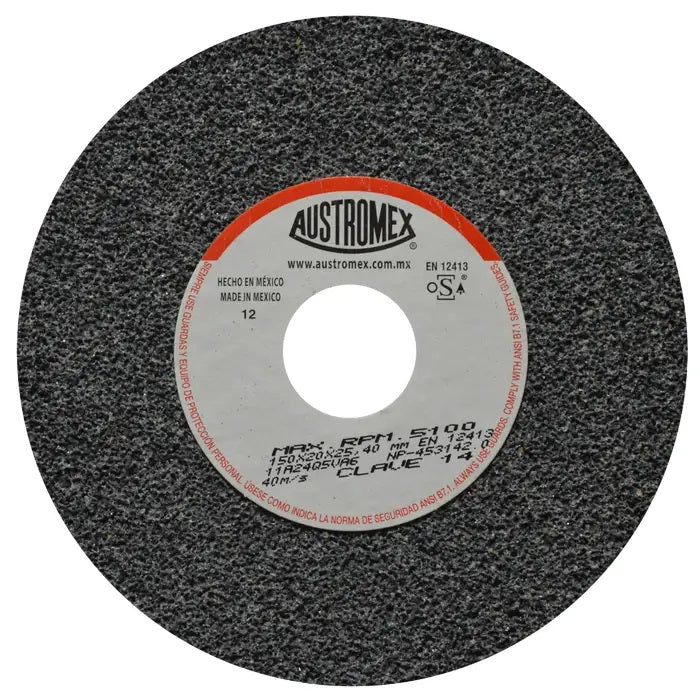 Rueda Abrasiva Grano 24 para Esmerilar de 6 x 3/4 x 1 Austromex 14