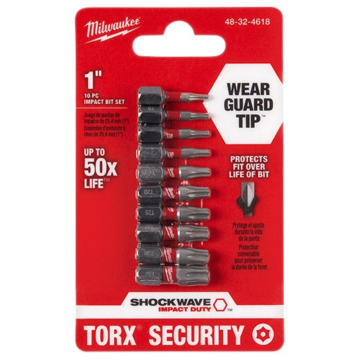 Conjunto De Brocas De Inserción De Seguridad Torx Shockwave, Milwaukee 48-32-4618