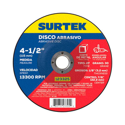 Disco Abrasivo Corte 4-1/2x1/8