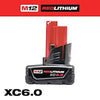 Paquete De Baterías De Capacidad Prolongada M12, REDLITHIUM XC6.0, Milwaukee 48-11-2460
