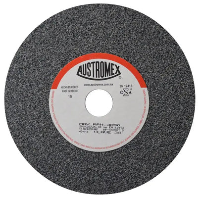 Rueda Abrasiva Grano 24 para Esmerilar Gris de 8 x 1 x 1 Austromex 38