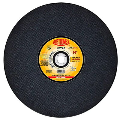 Disco Abrasivo para Cortes Rápidos de Acero de 14 x 1/8 x 1 Austromex 740