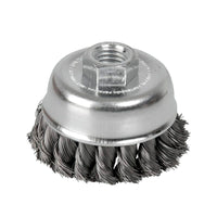 Carda Copa Trenzada Alambre Delgado 3" x 0.35 mm con Rosca 5/8", Surtek C512