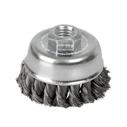 Carda Copa Trenzada Alambre Delgado 3" x 0.35 mm con Rosca 5/8", Surtek C512