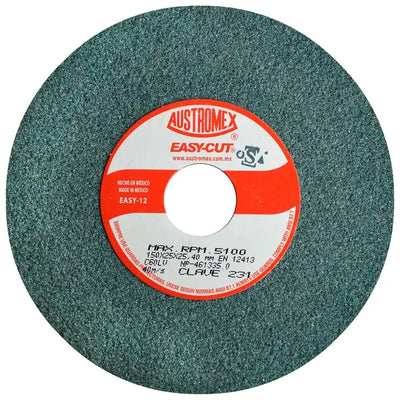 Rueda Abrasiva Grano 60 para Esmerilar Verde de 6 x 1 x 1 Austromex 231