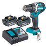 Rotomartillo 1/2 18V 2 Baterias a 1.5 Maletin y Cargador, Makita DHP485SYE3