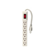 Multicontacto 6 Entradas Económico, Con Interruptor, 16 AWG, Volteck 47188