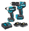 Rotomartillo + Llave De Impacto 18v, Negro, Makita DLX2414YX6