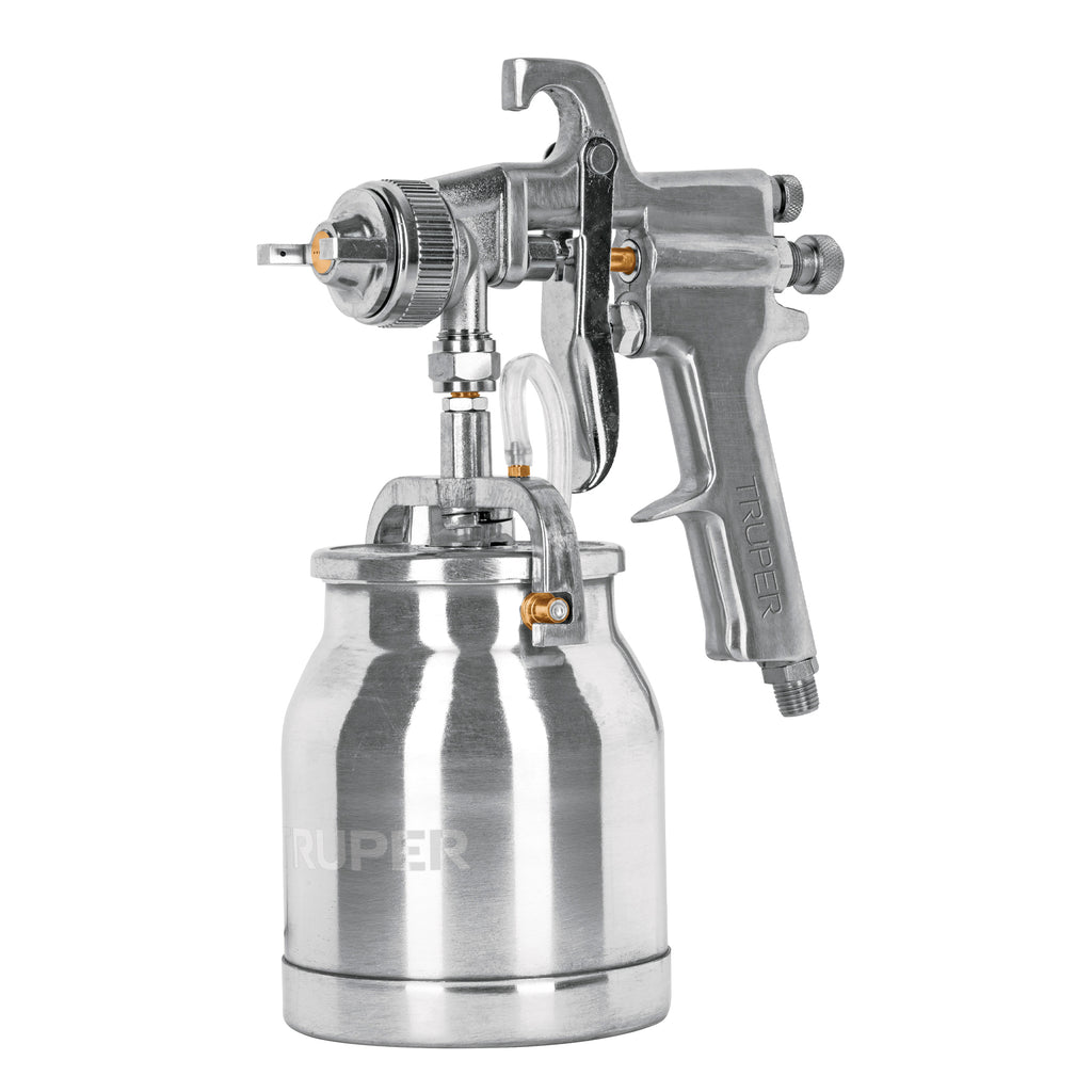 Pistola P/Pintar Succión HVHP Vaso Alum, 1.8mm, 2 Vál, Truper 14087