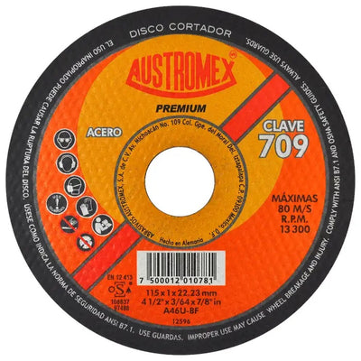 Disco Abrasivo para Corte de 4-1/2 x 3/64 x 7/8 Austromex 709
