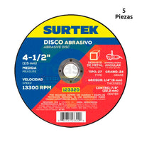 Disco Abrasivo Desbaste 4-1/2x1/4" Surtek 123320