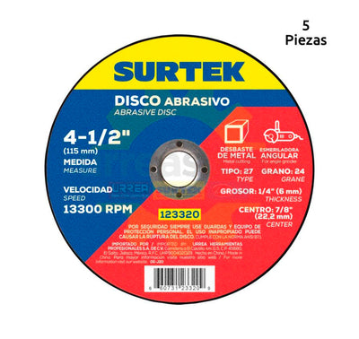 Disco Abrasivo Desbaste 4-1/2x1/4