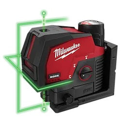 Láser Verde De Puntos De Plomada y Línea Transversal M12, Milwaukee 3622-20