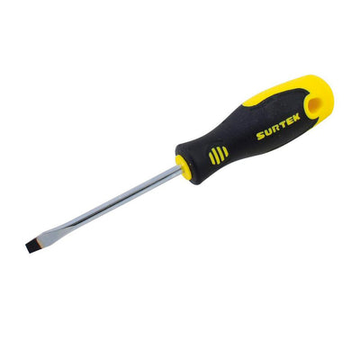 Destornillador bimaterial barra redonda punta plana 3/8 x 8