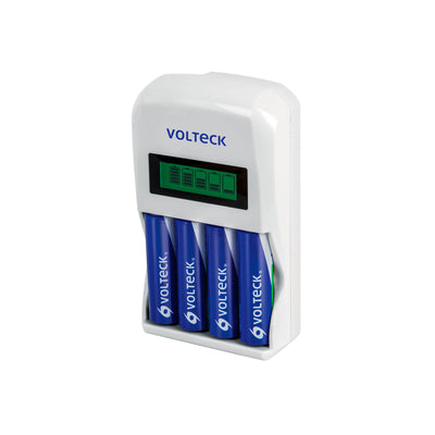 Cargador De Pila AA, Incluye 4 Pilas AA, Volteck 46046