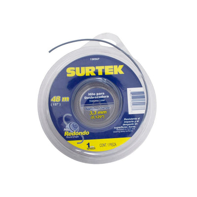 Nailon para desbrozadora en doble blíster 3.3mm x 48 mt Surtek 130267