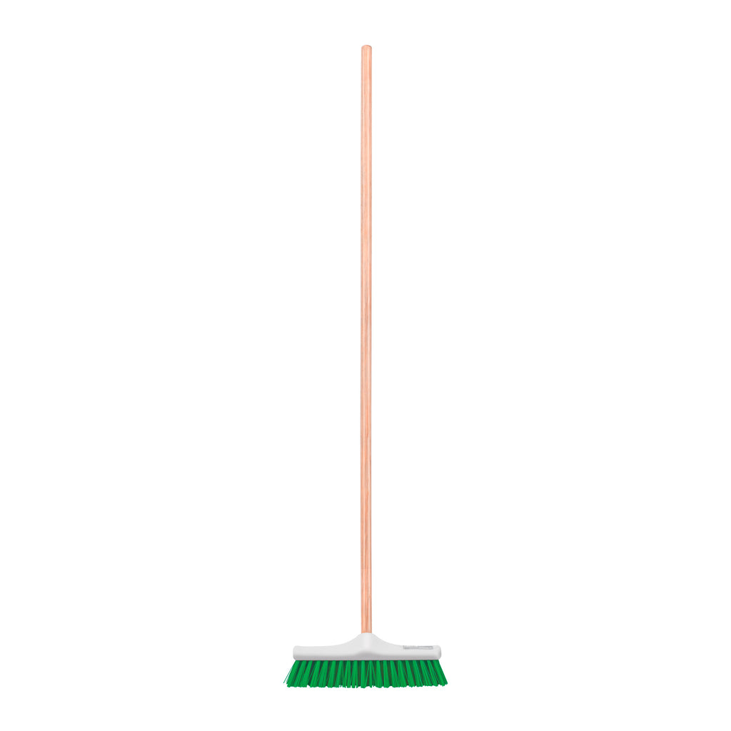 Cepillo Industrial Cerda Rígida de 30 cm, Bastón de Madera, Klintek 57034
