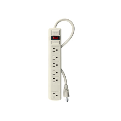 Multicontacto Uso Doméstico, 6 Entradas, 16 AWG, Volteck 47182