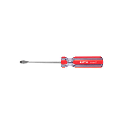 Desarmador Plano 1/4 x 4' Mango De PVC, Pretul 21459