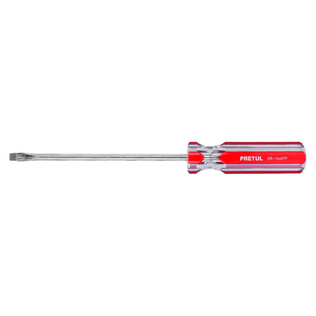 Desarmador Plano 1/4 x 6' Mango de PVC, Pretul 21462