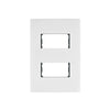 Placa 2 Módulos De ABS, Línea Oslo, Color Blanco, Volteck 48304