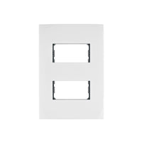 Placa 2 Módulos De ABS, Línea Oslo, Color Blanco, Volteck 48304