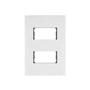 Placa 2 Módulos De ABS, Línea Oslo, Color Blanco, Volteck 48304