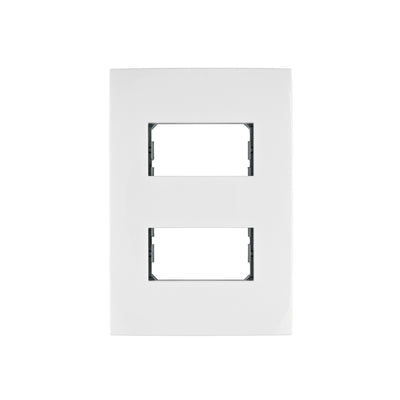 Placa 2 Módulos De ABS, Línea Oslo, Color Blanco, Volteck 48304