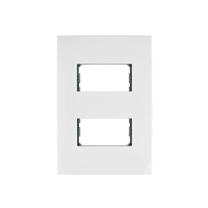 Placa 2 Módulos De ABS, Línea Oslo, Color Blanco, Volteck 48304
