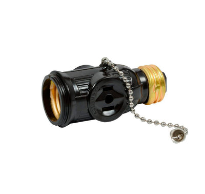 Portalámpara Con Cadena y Ladrón Café 127V, Surtek 136650