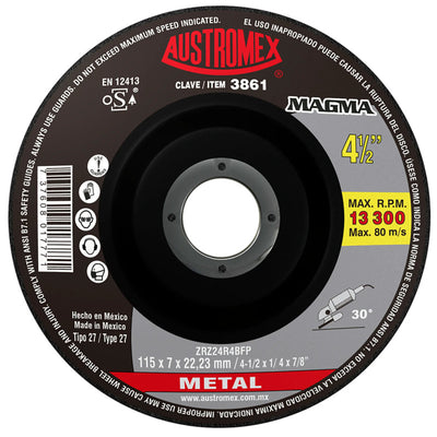 Disco Abrasivo para Desbaste de 4-1/2 x 1/4 x 7/8 Austromex 3861***