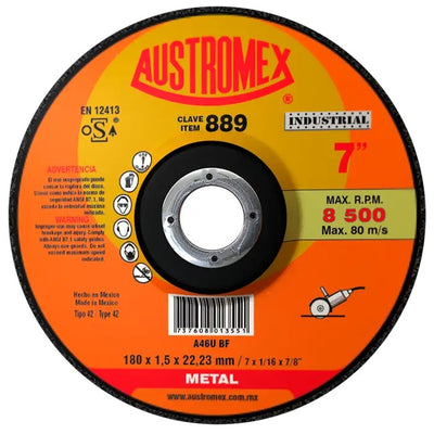 Disco Abrasivo para Corte de Metal de 7 x 0.060 x 7/8 Austromex 889