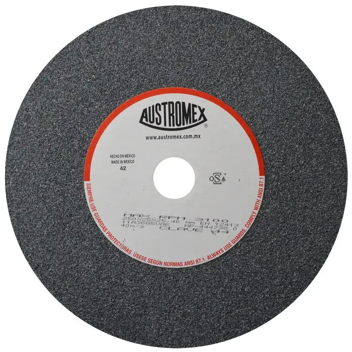 Rueda Abrasiva Grano 36 para Esmerilar Gris de 10 x 1 x 1 Austromex 44