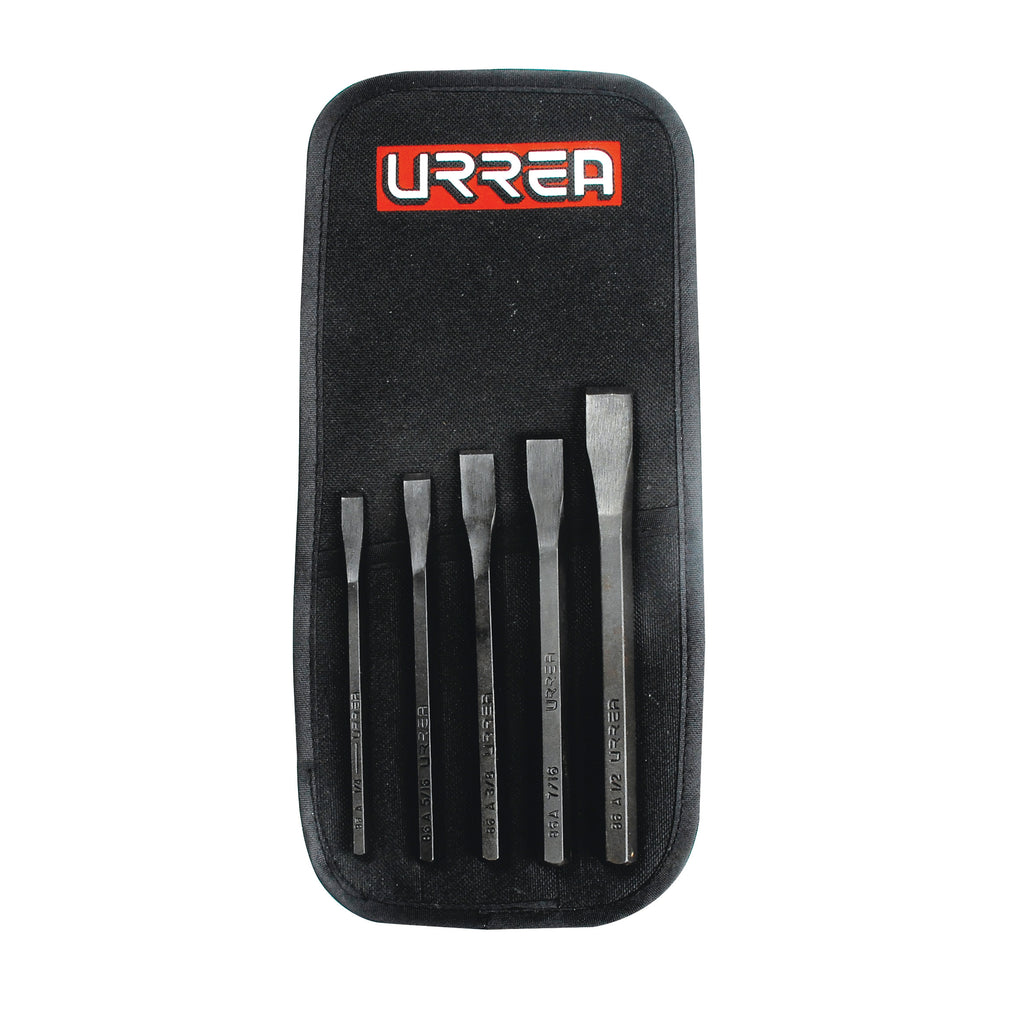 Juego de 5 Cinceles 1/4" - 1/2" Urrea 86C