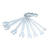 Juego de 8 llaves combinadas satinadas métricas, 12 puntas en rack Urrea 1200BMA